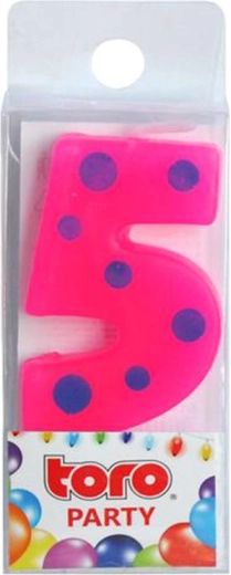 Vela para tarta número 5 TORO para pinchar 4,5 cm
