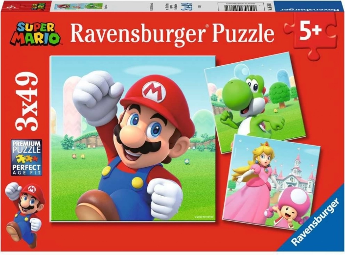 Puzzle infantil RAVENSBURGER SUPER MARIO 3×49 piezas