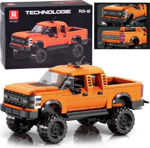 Set de construcción de pickup todoterreno naranja, 423 piezas