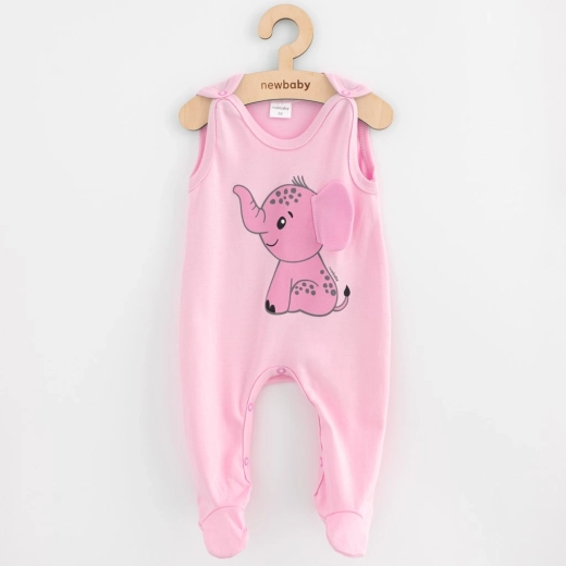 Pelele de algodón para bebé New Baby Happy Elephant rosa