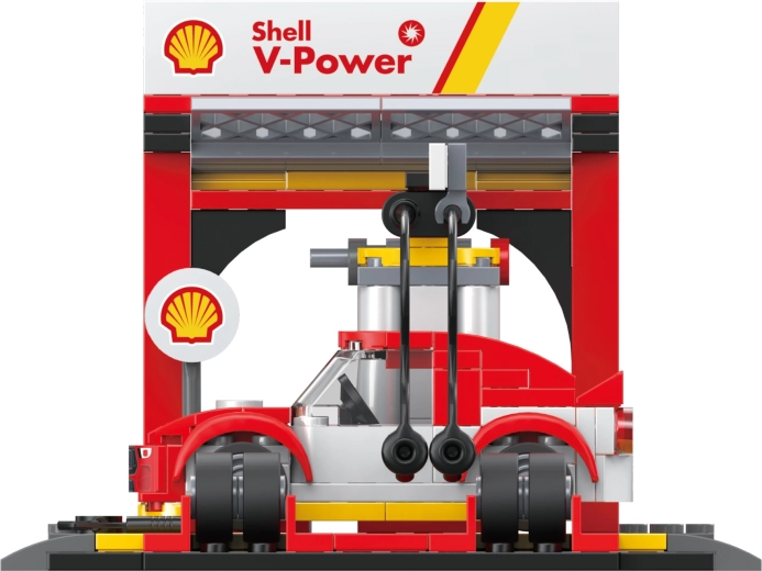 Estación Shell realista con abundantes detalles