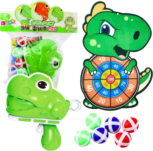 Juego infantil de habilidad de tiro al blanco con dinosaurios