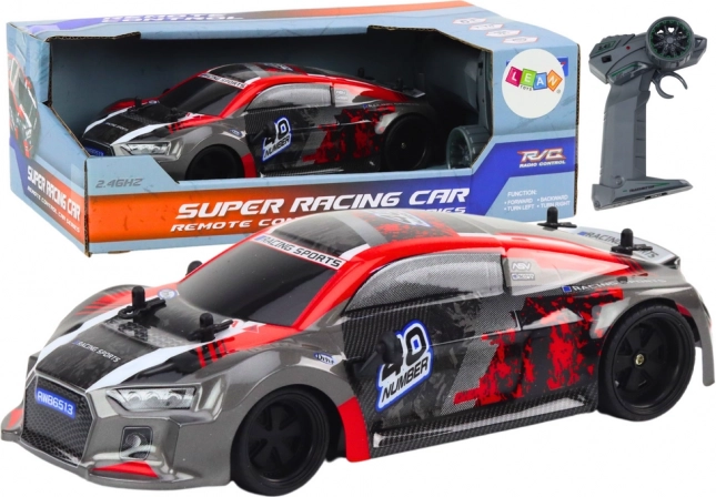Coche RC 1:18 con neumáticos de goma y drift – rojo