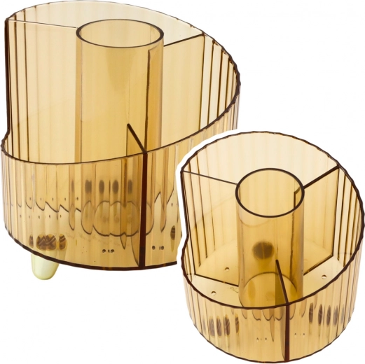 Organizador transparente amarillo para material escolar
