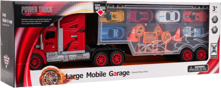 Camión transportador de cochecitos con garaje
