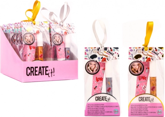 Brillo de labios y purpurina corporal CREATE IT! plateado y dorado