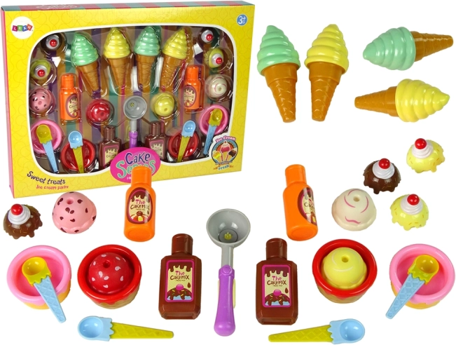 Set de dulces Helados Cestitas Salsas Cucharitas