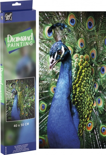 Pintura de diamantes Grafix – pavo real 40 × 50 cm
