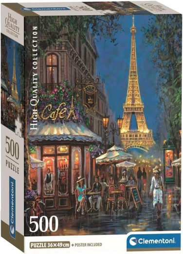 Puzzle Clementoni París – cafetería junto a la Torre Eiffel 500 piezas