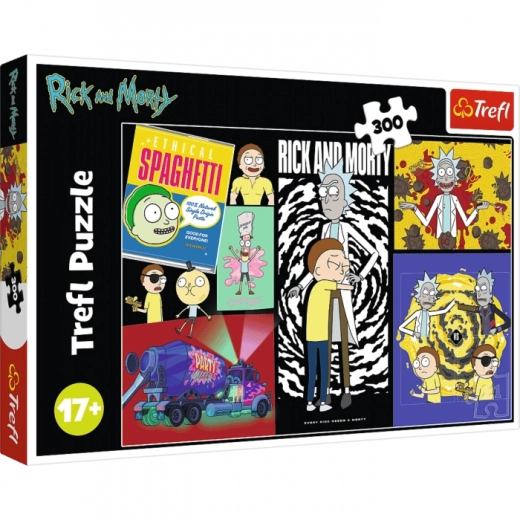 Puzzle Rick y Morty – Lugar extraño en la galaxia 300 piezas Trefl