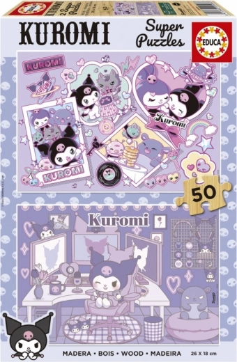 Puzzle de madera Educa Kuromi 2×50 piezas