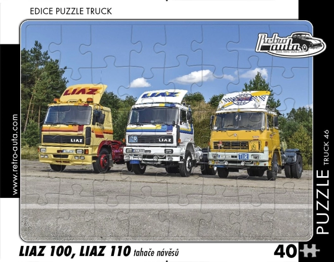 Puzzle RETRO-AUTA TRUCK LIAZ 100 y LIAZ 110 – tractores, 40 piezas