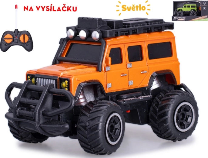 Coche todoterreno RC 1:43 con luces, 27 MHz, 14 cm