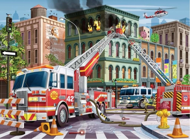 Puzzle Ravensburger Bomberos en acción XXL 100 piezas