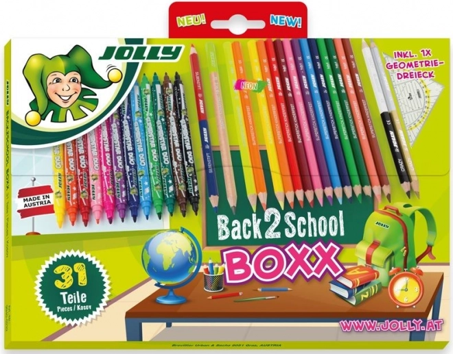 Set de lápices de colores y rotuladores – vuelta al cole, 31 piezas