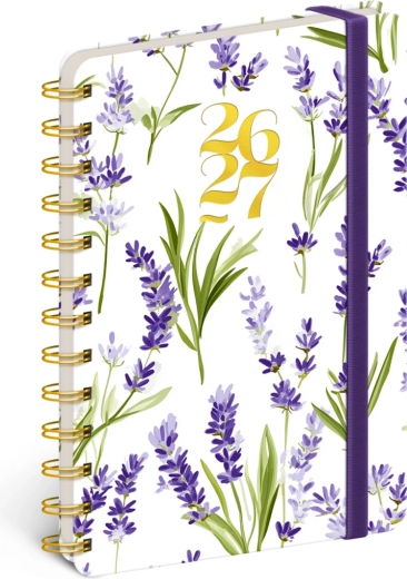 Agenda espiral de 18 meses Petito – lavanda 2026/2027, 13 × 18 cm