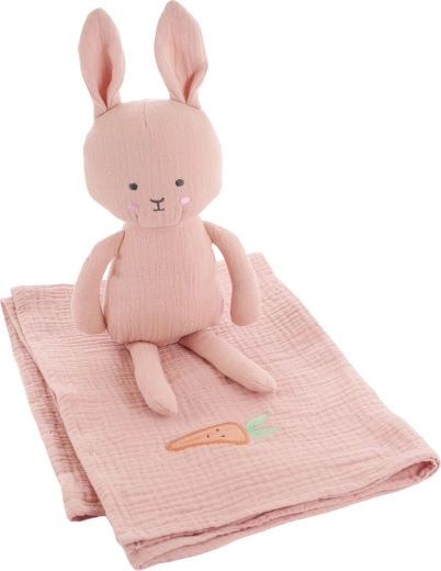 Jabadabado set de regalo con conejito y mantita rosa
