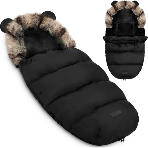 Saco de invierno para cochecito y trineo Ricokids Elmi – Negro