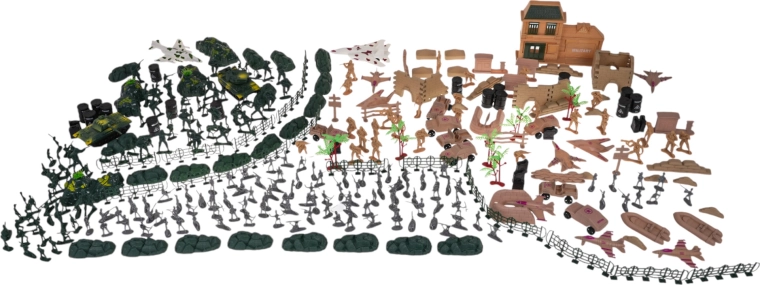 Gran set de soldaditos y vehículos militares (400 piezas)