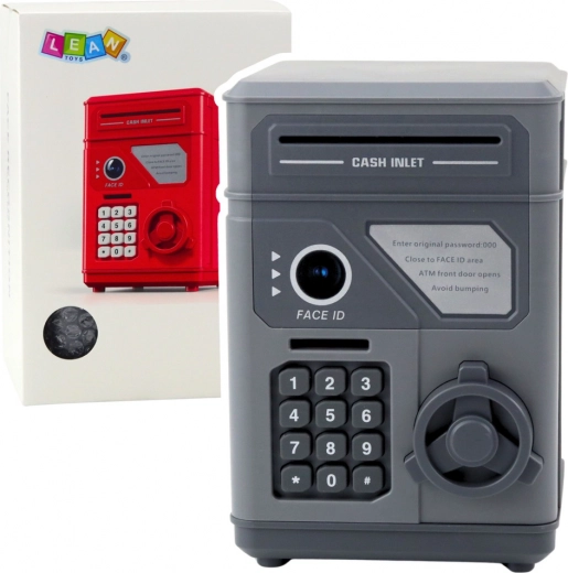 Caja fuerte electrónica para dinero para niños gris