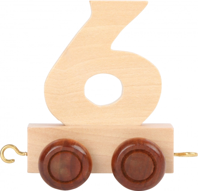 Vagón de vía de tren de madera – número natural 6