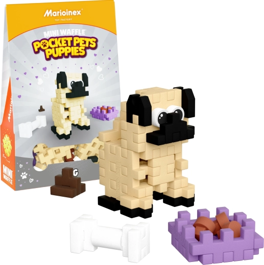 Bloques de construcción Mini Waffle Pocket Pets – cachorro pug de Marioinex