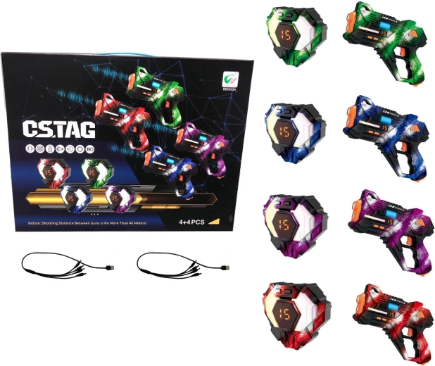 Set de pistolas láser con chalecos y dianas