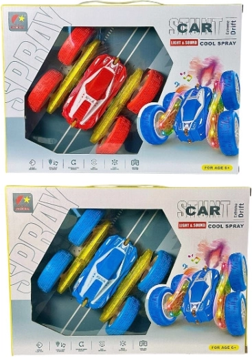 Coche RC acrobático por control remoto con luz, sonido y cargador