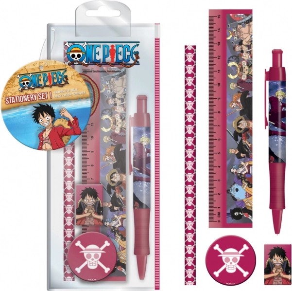 Set escolar ONE PIECE en estuche de plástico