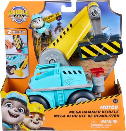 Vehículo de construcción funcional Rubble & Crew Motor: grúa interactiva con accesorios