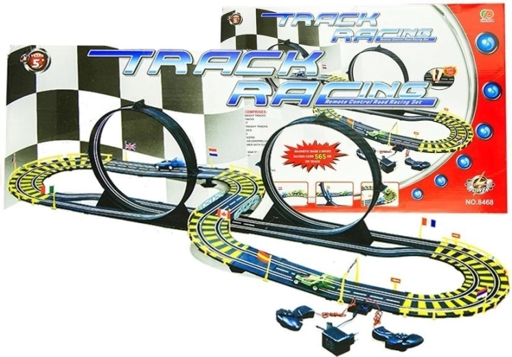 Pista de coches de carreras con dos coches 565 cm