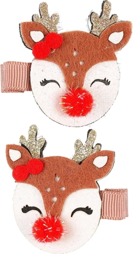 Pinzas para el cabello Souza! Chibi con renos navideños - 2 uds.