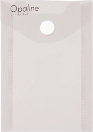Sobre con broche a presión A7 vertical, transparente Opaline
