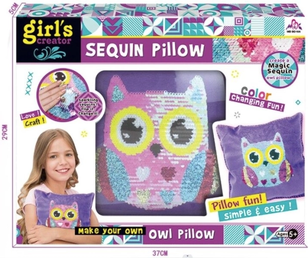 Lentejuelas reversibles con búho