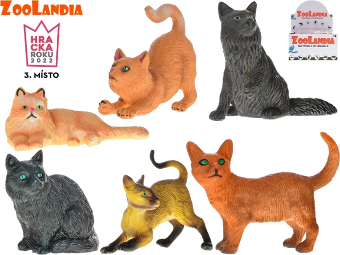 Figuras de plástico de gatos Zoolandia – set de 6 especies realistas