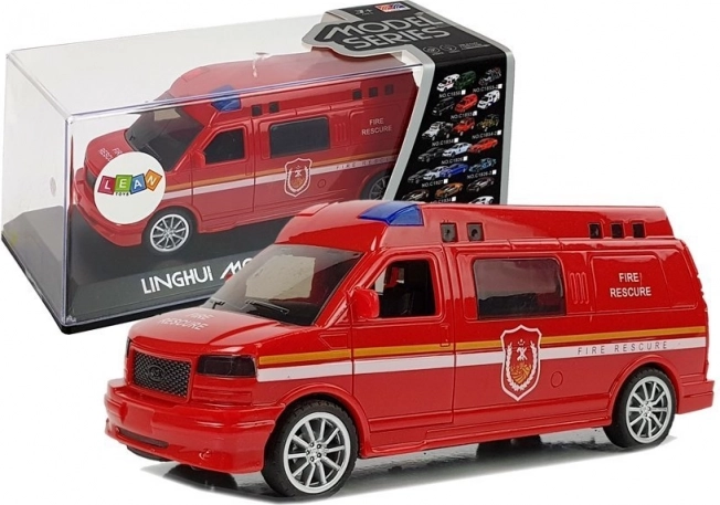 Camión de bomberos con tracción de retroceso (pull-back) con luces y sonido