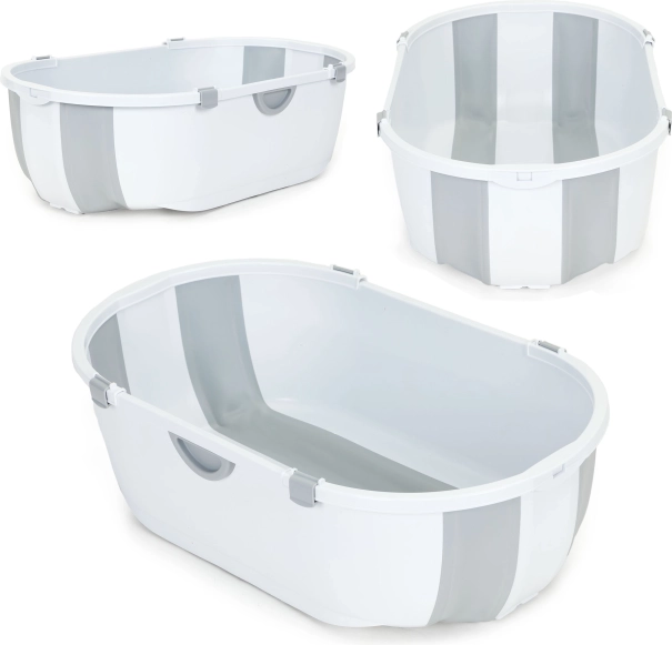 Bañera infantil plegable con tapón de desagüe, gris ECOTOYS