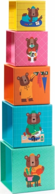 Cubos apilables familia de osos