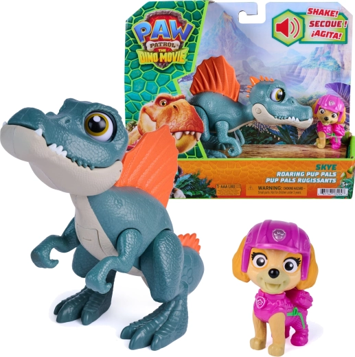 Spin Master Patrulla Canina Dino: La Película: Skye y espinosaurio interactivo Roaring Pup Pals 12,5 cm