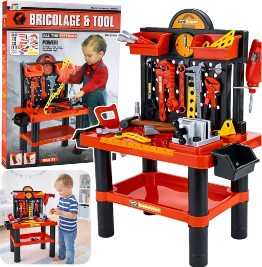 Banco de trabajo infantil con herramientas, 70 cm