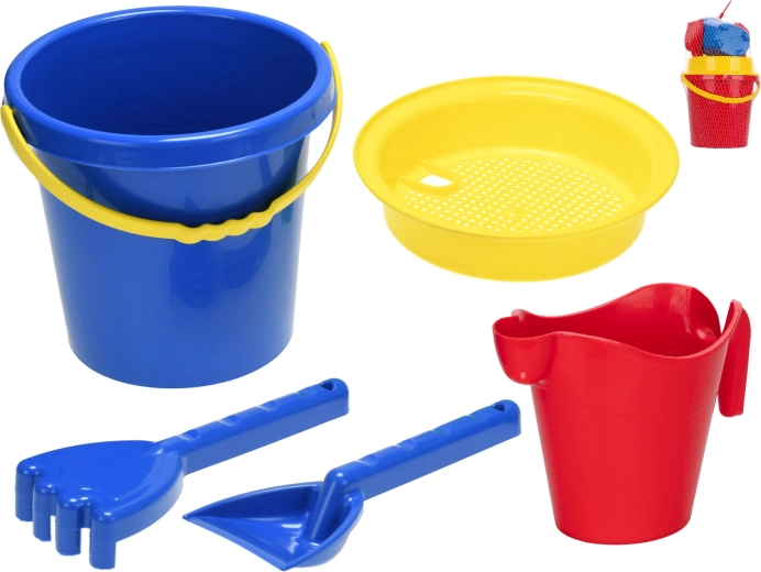 Set infantil de playa para arena con cubo, regadera y utensilios