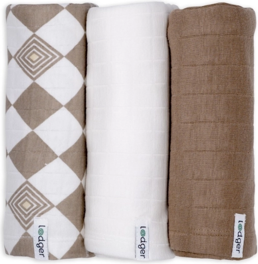 Lodger swaddler solid matcha, set de 3 uds 70 × 70 cm buffalo