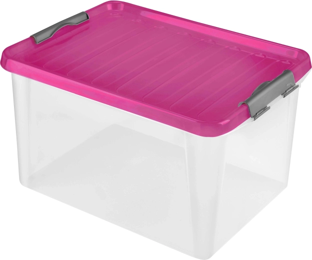 Caja de almacenamiento de plástico con tapa HEIDRUN 31 l