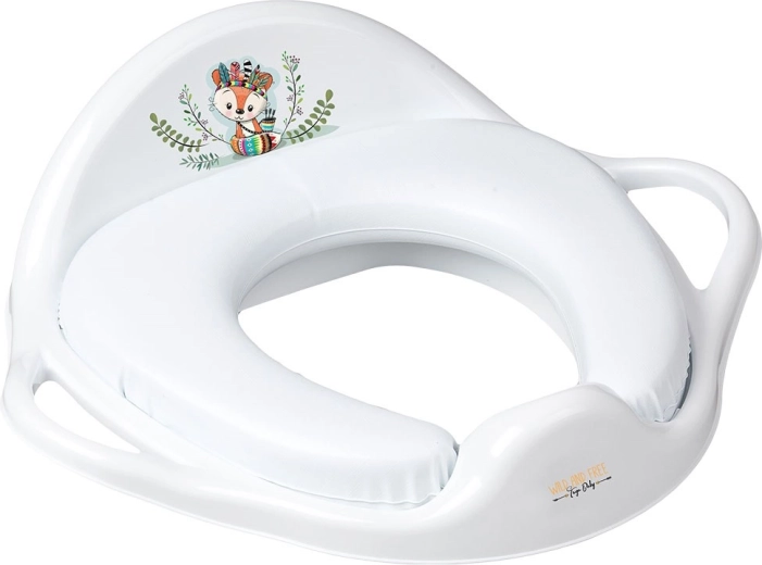 Asiento blando infantil para WC Wild & Free zorro, blanco