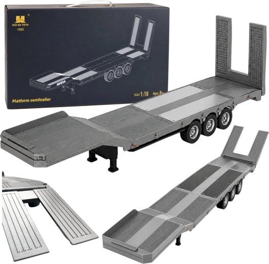 Huina remolque RC de plataforma baja para Scania 770S 1:18 gris