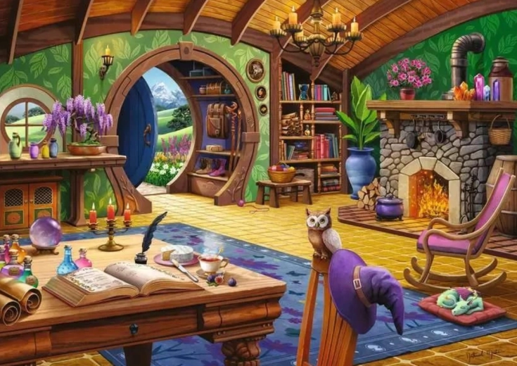 Puzzle Ravensburger Acogedora cabaña de bruja de 1000 piezas