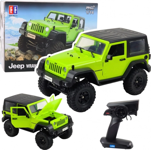 Coche RC todoterreno JEEP Wrangler rock crawler 1:14 – verde