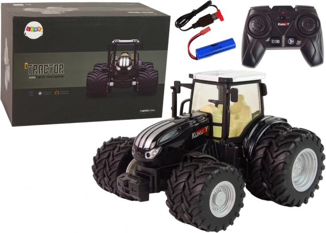 Tractor teledirigido 2,4 GHz negro metal 1:24