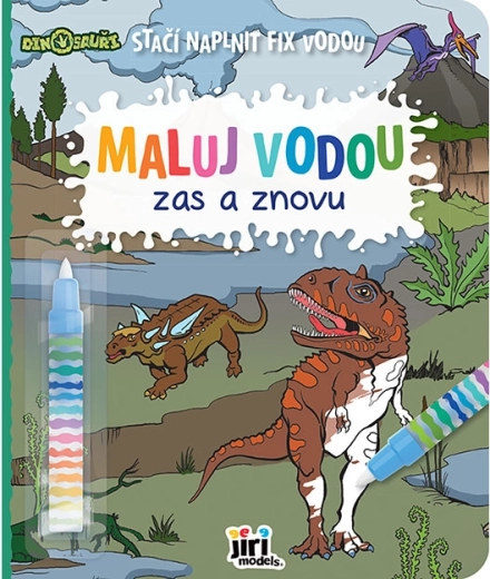 Pinta con agua una y otra vez – Dinosaurios