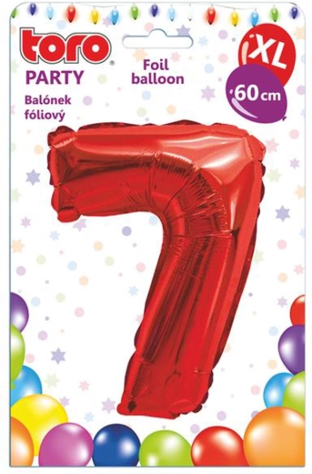 Globo de foil número 7, 60 cm, rojo TORO